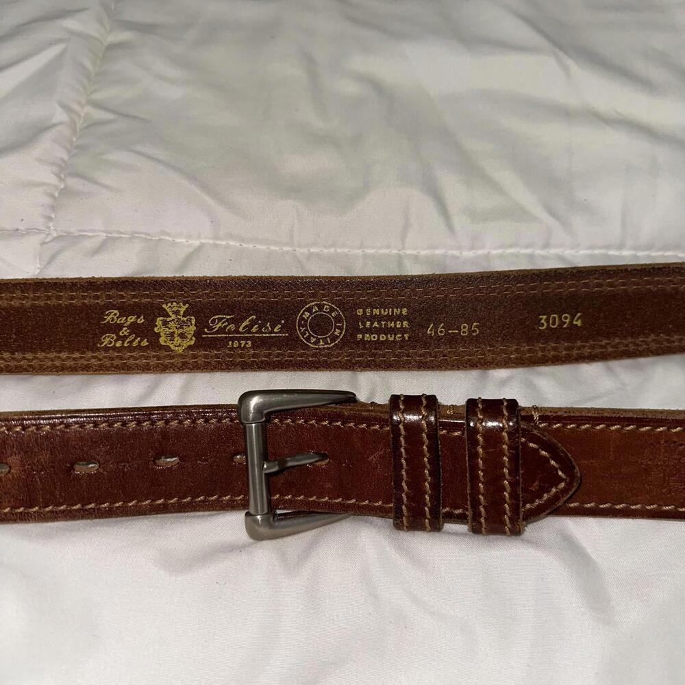 Felisi Leather Belt Brown Buckle Italy Men 45-85 3094 - Picture 2 of 7